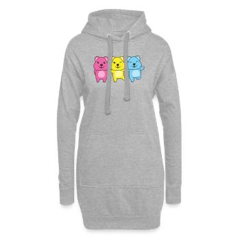 Pansexuel Drapeau Fierté LGBTQ Mignon Quokka - Sweat-shirt à capuche long Femme - gris chiné - Devant