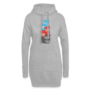 Polyamory Flag Pride LGBTQ süße Hippo - Hoodie-Kleid - Grau meliert - Vorne