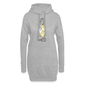 Demigender Flag Pride LGBTQ süße Pinguin - Hoodie-Kleid - Grau meliert - Vorne