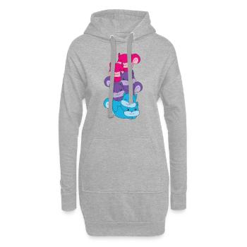 androgyn Flag Pride LGBTQ süße Eichhörnchen - Hoodie-Kleid - Grau meliert - Vorne