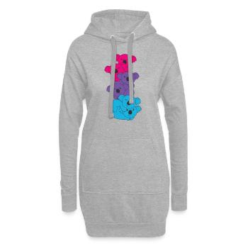 androgyn Flag Pride LGBTQ süße Koala - Hoodie-Kleid - Grau meliert - Vorne