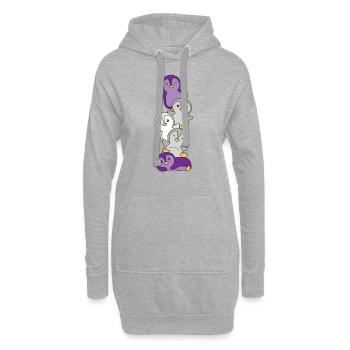 graysexuell Flag Pride LGBTQ süße Pinguin - Hoodie-Kleid - Grau meliert - Vorne