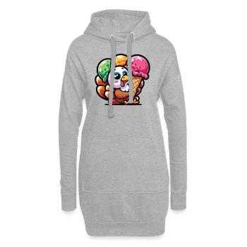 Thanksgiving Truthahn mit Eis - Hoodie-Kleid - Grau meliert - Vorne