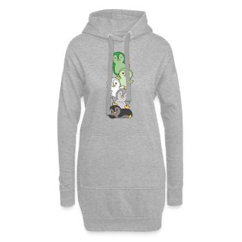 Aromance drapeau fierté LGBTQ mignon pingouin pile - Sweat-shirt à capuche long Femme - gris chiné - Devant