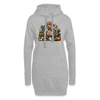 Thanksgiving Jardin Dinde Jardinier Légumes - Sweat-shirt à capuche long Femme - gris chiné - Devant