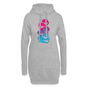 androgyn Flag Pride LGBTQ süße Roter Panda - Hoodie-Kleid - Grau meliert - Vorne
