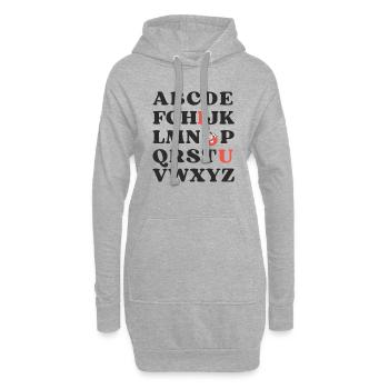 ABC Je t’aime Enfants Vache Saint-Valentin - Sweat-shirt à capuche long Femme - gris chiné - Devant