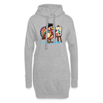 Thanksgiving Artiste Turquie Peintre - Sweat-shirt à capuche long Femme - gris chiné - Devant