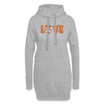 Écureuil pour la Saint-Valentin animaux mignons avec - Sweat-shirt à capuche long Femme - gris chiné - Devant
