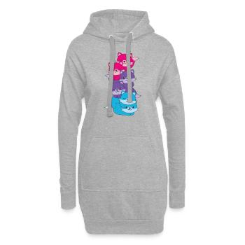 androgyn Flag Pride LGBTQ süße Fuchs - Hoodie-Kleid - Grau meliert - Vorne