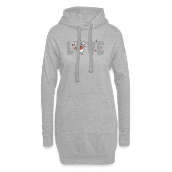 Souris pour la Saint-Valentin Animaux mignons avec des cœurs d’amour - Sweat-shirt à capuche long Femme - gris chiné - Devant