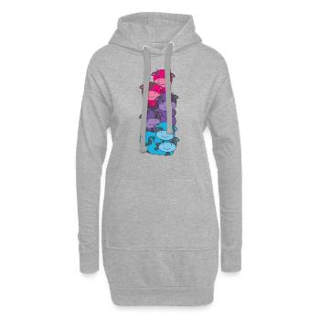 androgyn Flag Pride LGBTQ süße Kuh - Hoodie-Kleid - Grau meliert - Vorne