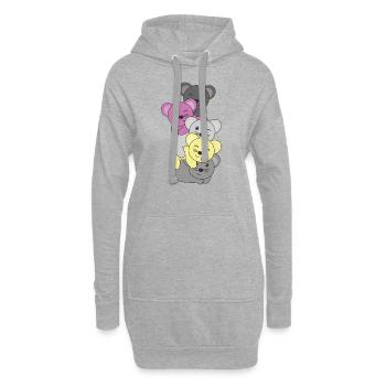 Perigirl Flag Pride LGBTQ süßer Maus Stapel - Hoodie-Kleid - Grau meliert - Vorne
