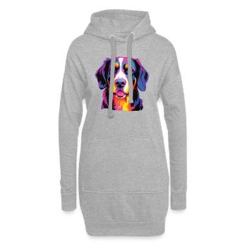 Aquarelle colorée Entlebucher Mountain Dog - Sweat-shirt à capuche long Femme - gris chiné - Devant