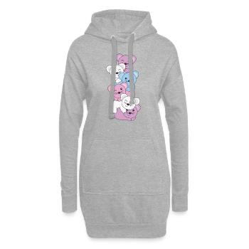 Intersex Flag Pride LGBTQ süße Maus - Hoodie-Kleid - Grau meliert - Vorne