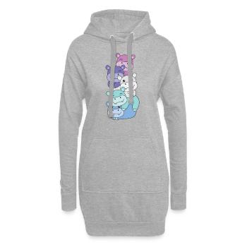 Spectrasexuell Flag Pride LGBTQ süßer Hippo - Hoodie-Kleid - Grau meliert - Vorne