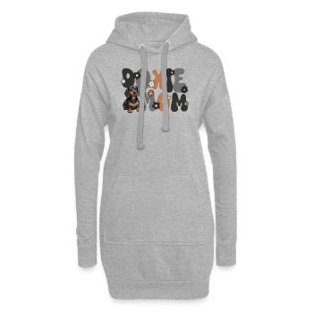 Dackel Groovy Doxie Mom - Hoodie-Kleid - Grau meliert - Vorne