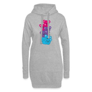 androgyn Flag Pride LGBTQ süße Maus - Hoodie-Kleid - Grau meliert - Vorne
