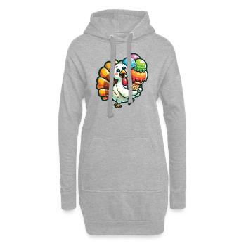 Thanksgiving Truthahn mit Eis - Hoodie-Kleid - Grau meliert - Vorne
