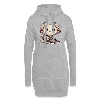 Kawaii Steampunk Axolotl Fantasy Axolotl amant - Sweat-shirt à capuche long Femme - gris chiné - Devant