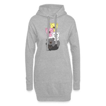 queerplatonic drapeau fierté LGBTQ ours mignon - Sweat-shirt à capuche long Femme - gris chiné - Devant