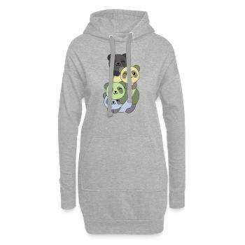 cassgender Flag Pride LGBTQ süße Panda - Hoodie-Kleid - Grau meliert - Vorne