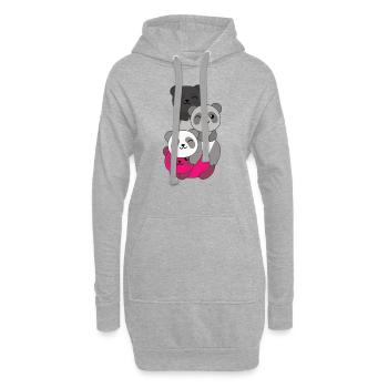 Gynephilia Flag Pride LGBTQ süße Panda - Hoodie-Kleid - Grau meliert - Vorne