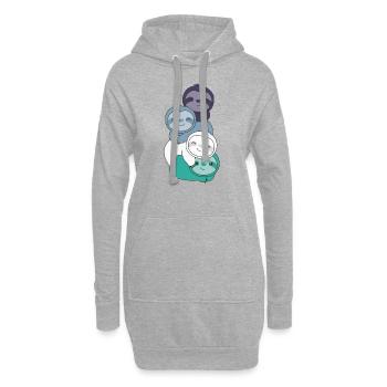 oriented aroace Flag Pride LGBTQ süße Faultier - Hoodie-Kleid - Grau meliert - Vorne