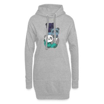 oriented aroace Flag Pride LGBTQ süße Panda - Hoodie-Kleid - Grau meliert - Vorne