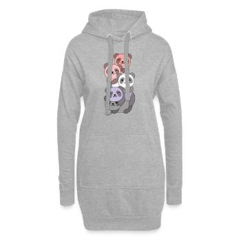 cupioromantic Flag Pride LGBTQ süßer Panda - Hoodie-Kleid - Grau meliert - Vorne