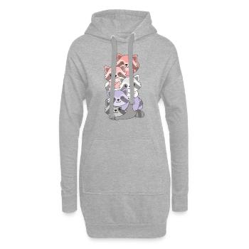 cupioromantic Flag Pride LGBTQ Cute Raccoon - Hoodie Dress - heather grey - Front