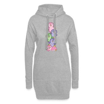 Trigender Flag Pride LGBTQ süße Pinguin - Hoodie-Kleid - Grau meliert - Vorne
