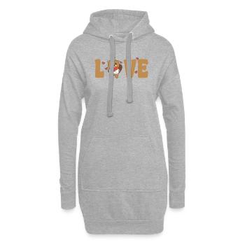 Biber zum Valentinstag süße Tiere mit Herzen Love - Hoodie-Kleid - Grau meliert - Vorne
