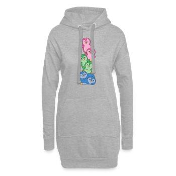 Polysexuel Drapeau Fierté LGBTQ Pingouin mignon - Sweat-shirt à capuche long Femme - gris chiné - Devant