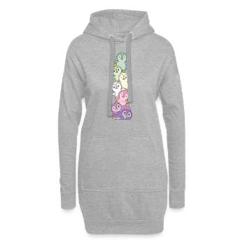 genderfae drapeau fierté lgbtq mignon pingouin - Sweat-shirt à capuche long Femme - gris chiné - Devant