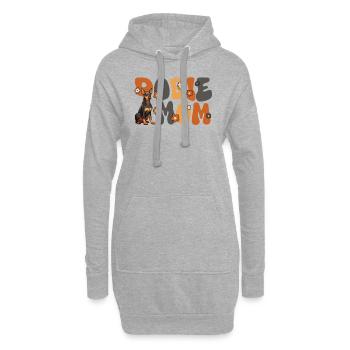 Doberman Pinscher Groovy Dobie Maman - Sweat-shirt à capuche long Femme - gris chiné - Devant