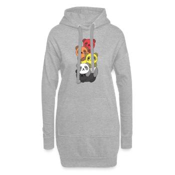Lithsexuell Flag Pride LGBTQ süße Panda - Hoodie-Kleid - Grau meliert - Vorne