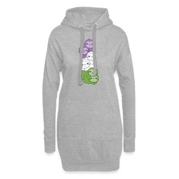 Genderqueer Drapeau Fierté LGBTQ Mignon Paresseux - Sweat-shirt à capuche long Femme - gris chiné - Devant