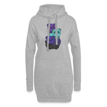 alexigender Flag Pride LGBTQ süße Panda - Hoodie-Kleid - Grau meliert - Vorne