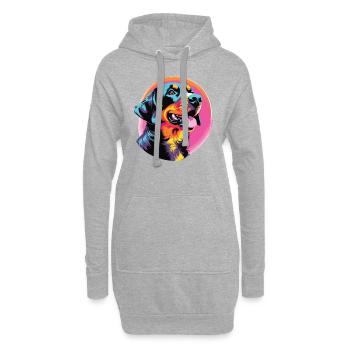Aquarelle colorée Entlebucher Mountain Dog - Sweat-shirt à capuche long Femme - gris chiné - Devant