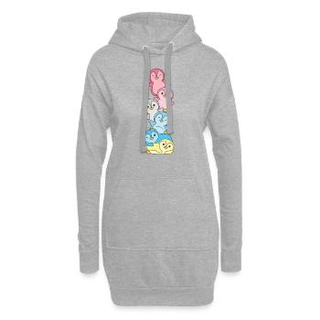 Genderflux Flag Pride LGBTQ süße Pinguin - Hoodie-Kleid - Grau meliert - Vorne