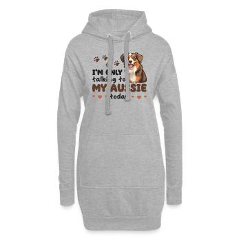 ich spreche heute nur mit meinem Aussie - Hoodie-Kleid - Grau meliert - Vorne