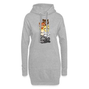 Ours Fraternité Drapeau Fierté LGBTQ Mignon Raton laveur - Sweat-shirt à capuche long Femme - gris chiné - Devant