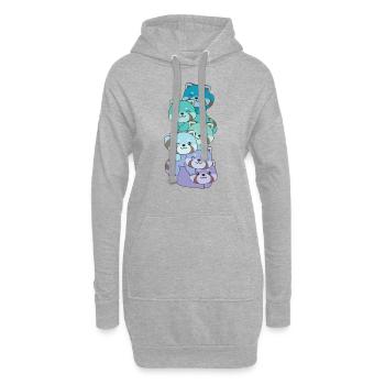 Neptunic Flag Pride LGBTQ Mignon Panda roux Stack - Sweat-shirt à capuche long Femme - gris chiné - Devant