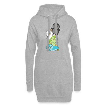quiosexuell Flag Pride LGBTQ süße Pinguin - Hoodie-Kleid - Grau meliert - Vorne
