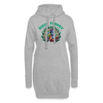 Dinde de Thanksgiving habillée en disco de paon - Sweat-shirt à capuche long Femme - gris chiné - Devant