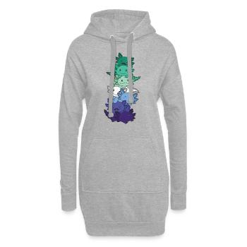 Drapeau Gay Gay Pride LGBTQ Axolotl - Sweat-shirt à capuche long Femme - gris chiné - Devant