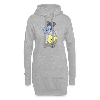 Periboy Flag Pride LGBTQ süßer Maus Stapel - Hoodie-Kleid - Grau meliert - Vorne