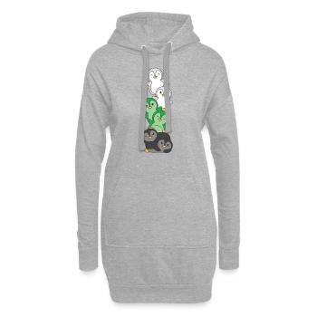 Neutrois Flag Pride LGBTQ süße Pinguin - Hoodie-Kleid - Grau meliert - Vorne