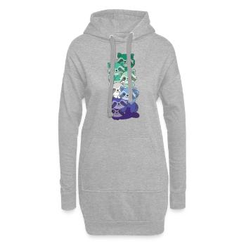 Gay Flag Pride LGBTQ süße Waschbär - Hoodie-Kleid - Grau meliert - Vorne